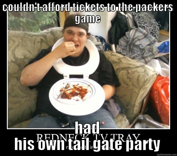Tail gating  - COULDN'T AFFORD TICKETS TO THE PACKERS GAME HAD HIS OWN TAIL GATE PARTY Misc