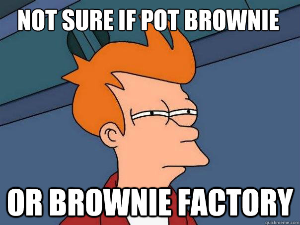 Not sure if pot brownie or brownie factory  Futurama Fry