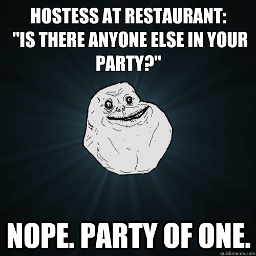 Hostess at restaurant:
 