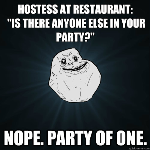 Hostess at restaurant:
 