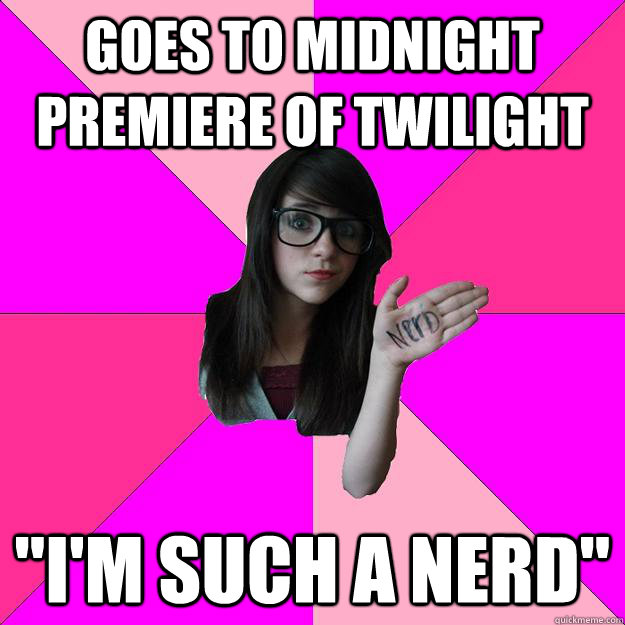 Goes to midnight premiere of twilight 
