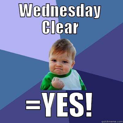 WEDNESDAY CLEAR =YES! Success Kid