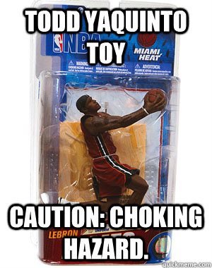 Todd Yaquinto Toy Caution: Choking Hazard.  Lebron James Toy
