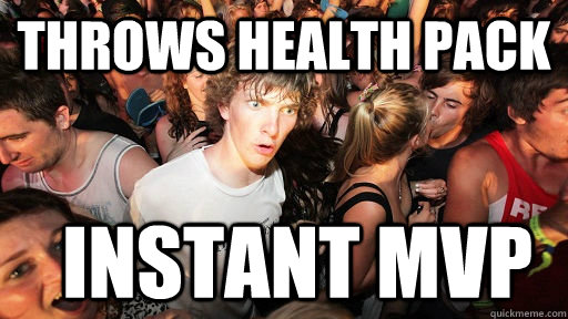 throws health pack instant MVP  Sudden Clarity Clarence