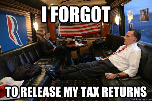 I Forgot To release my Tax returns  Sudden Realization Romney