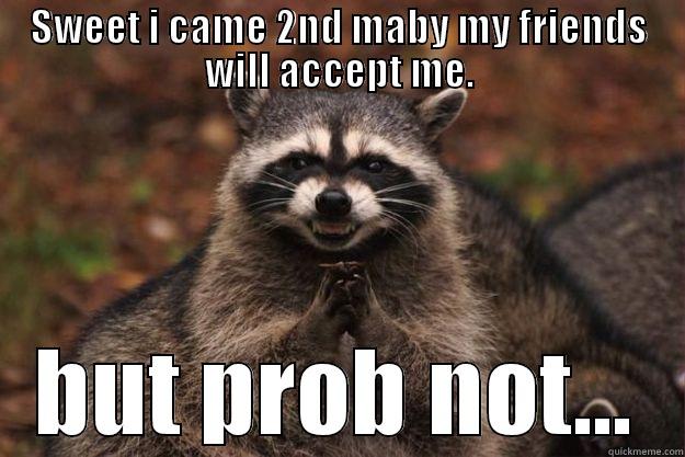 KRIS COONKOWSKEET - SWEET I CAME 2ND MABY MY FRIENDS WILL ACCEPT ME. BUT PROB NOT... Evil Plotting Raccoon