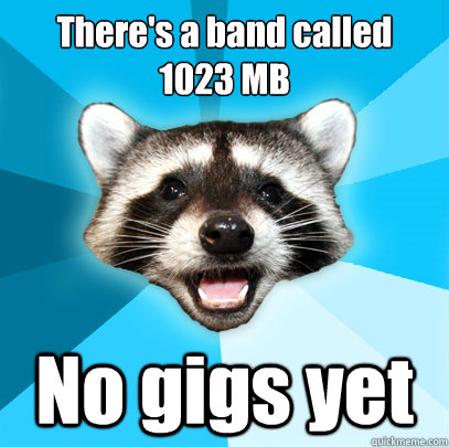 There's a band called 
1023 MB No gigs yet - There's a band called 
1023 MB No gigs yet  Lame Pun Coon