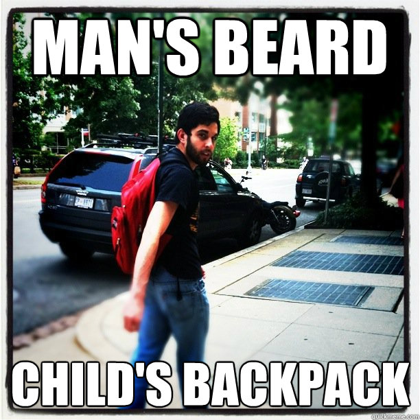 Man's Beard Child's Backpack  