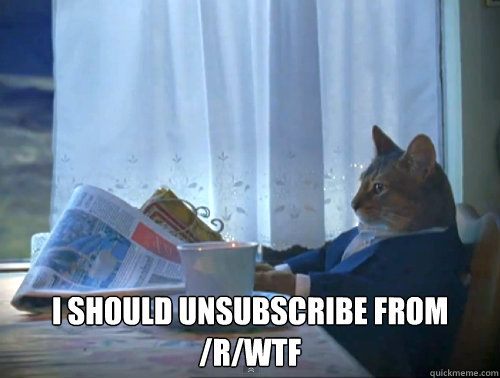 I should unsubscribe from /r/WTF  The One Percent Cat