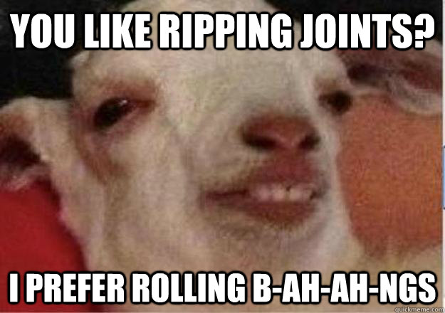 you like ripping joints? i prefer rolling b-ah-ah-ngs  