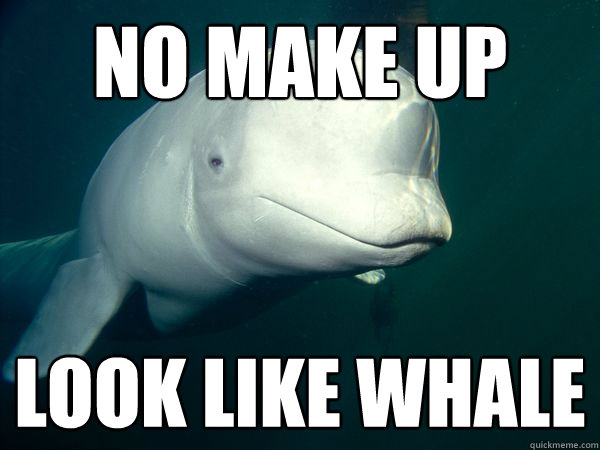 no make up Look like whale  No make up beluga
