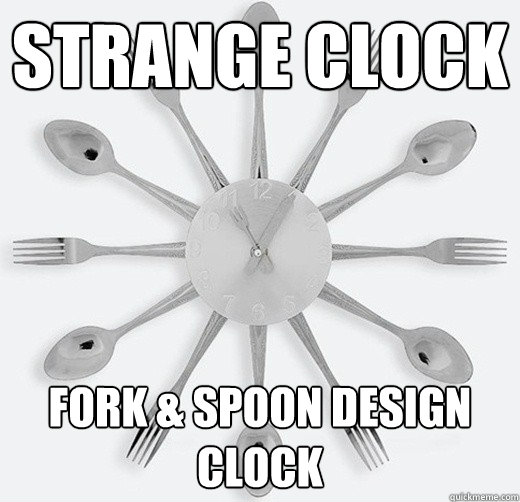 Strange clock Fork & Spoon Design clock - Strange clock Fork & Spoon Design clock  Fork & Spoon Design Decorative Kitchen Wall Clock