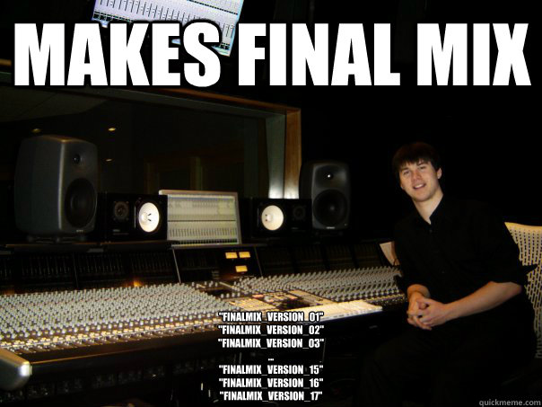 Makes final mix 