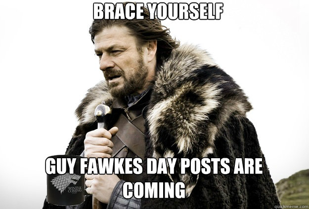 Brace yourself Guy Fawkes Day posts are coming  Tea break Ned Stark