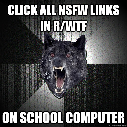 click all nsfw links in r/Wtf on school computer  Insanity Wolf