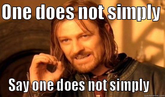 One does not simply just got real - ONE DOES NOT SIMPLY  SAY ONE DOES NOT SIMPLY   Boromir