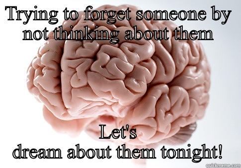 TRYING TO FORGET SOMEONE BY NOT THINKING ABOUT THEM LET'S DREAM ABOUT THEM TONIGHT! Scumbag Brain