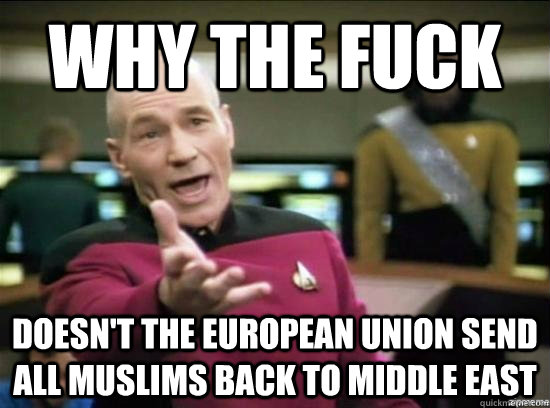 Why the fuck doesn't the european union send all muslims back to middle east  Annoyed Picard HD