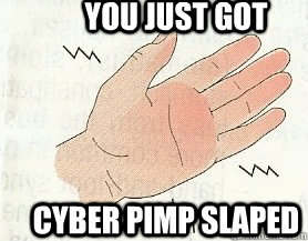 You Just got  cyber pimp slaped  cyber pimp slap