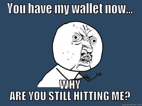 YOU HAVE MY WALLET NOW... WHY ARE YOU STILL HITTING ME? Y U No