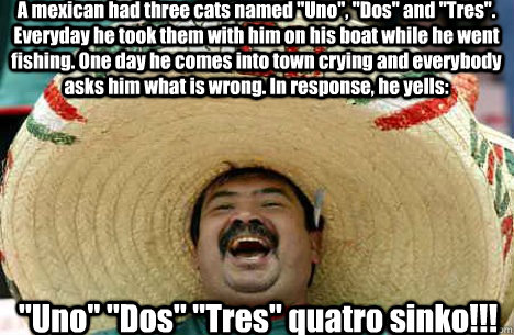A mexican had three cats named 