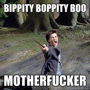 Bippity boppity boo motherfucker  Pissed off Harry