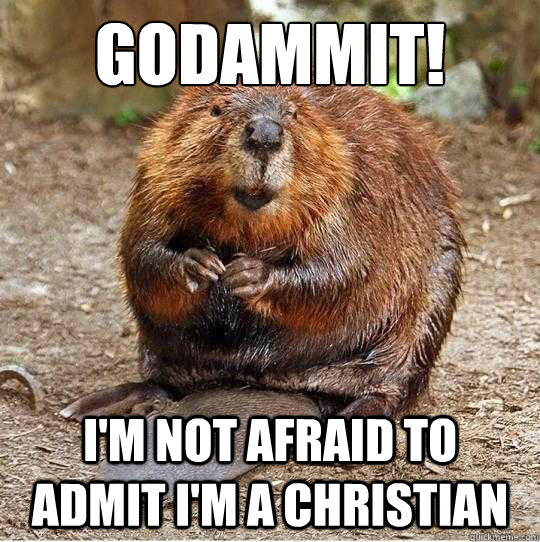 Godammit! I'm not afraid to admit I'm a Christian  The Gratuitous Beaver
