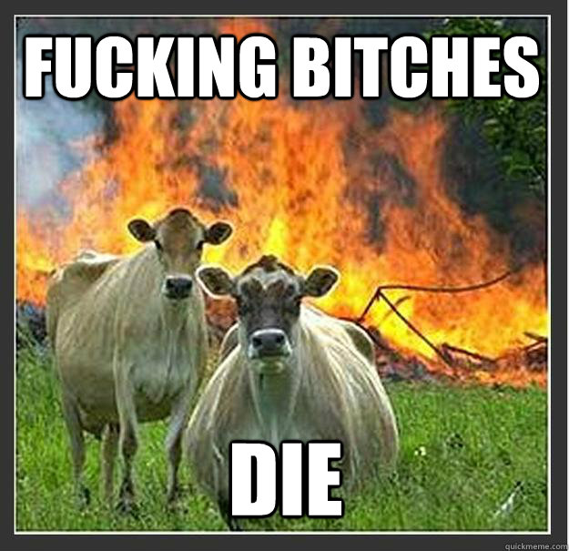 Fucking bitches Die   Evil cows