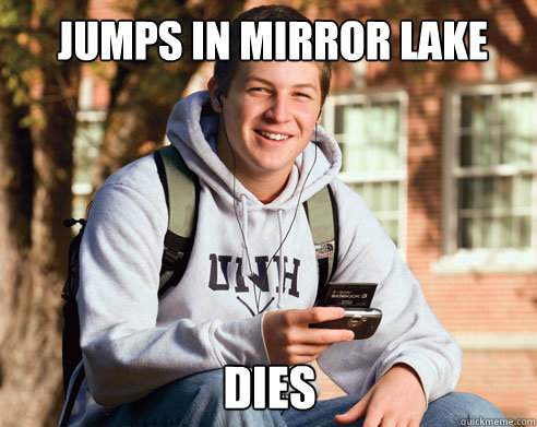 Jumps in Mirror Lake Dies  College Freshman