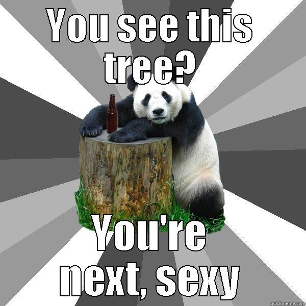 YOU SEE THIS TREE? YOU'RE NEXT, SEXY Pickup-Line Panda