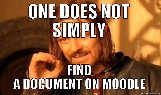 ONE DOES NOT SIMPLY FIND A DOCUMENT ON MOODLE Boromir