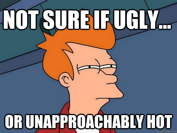 Not sure if ugly... Or unapproachably hot  Futurama Fry