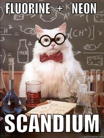 FLUORINE   +    NEON   SCANDIUM Chemistry Cat