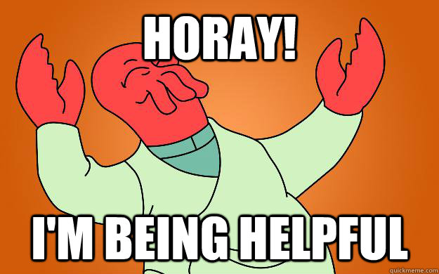 Horay! i'm being helpful  Zoidberg is popular
