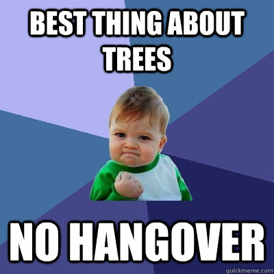 Best thing about trees no hangover  Success Kid