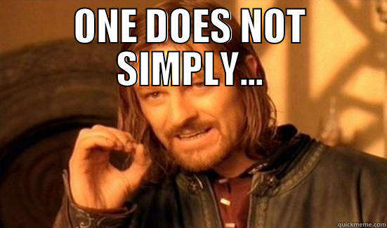 ONE DOES NOT SIMPLY...  Boromir