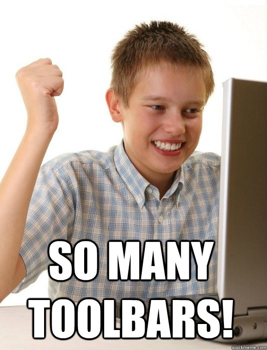  So Many Toolbars!  First Day on the Internet Kid