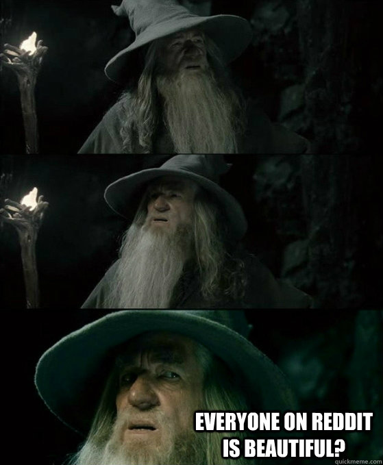  Everyone on Reddit is beautiful? -  Everyone on Reddit is beautiful?  No memory Gandalf