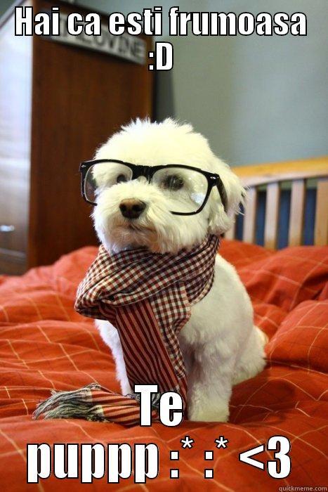 HAI CA ESTI FRUMOASA :D TE PUPPP :* :* <3 Hipster Dog