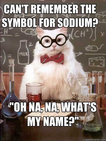 can't remember the symbol for sodium? 