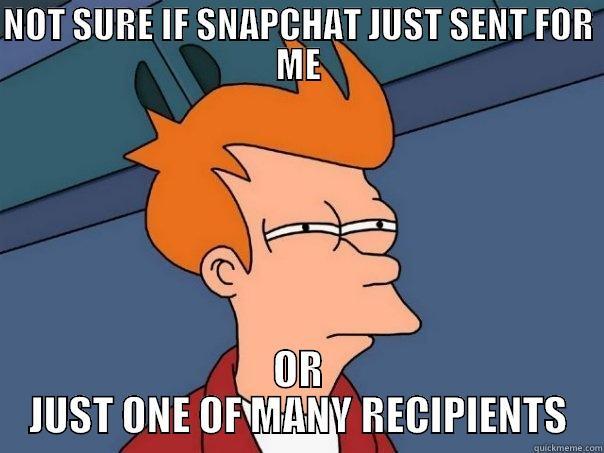 NOT SURE IF SNAPCHAT JUST SENT FOR ME OR JUST ONE OF MANY RECIPIENTS Futurama Fry