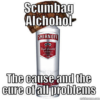 SCUMBAG ALCHOHOL THE CAUSE AND THE CURE OF ALL PROBLEMS Scumbag Alcohol