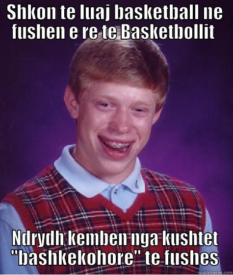 SHKON TE LUAJ BASKETBALL NE FUSHEN E RE TE BASKETBOLLIT  NDRYDH KEMBEN NGA KUSHTET 
