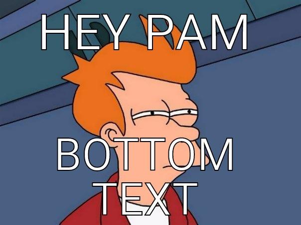 fuck you - HEY PAM BOTTOM TEXT Futurama Fry