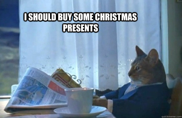 I should buy some christmas presents  Sophisticated Cat
