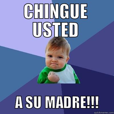 CHINGUE USTED       A SU MADRE!!!     Success Kid