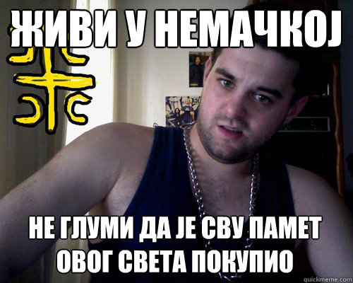 Живи у Немачкој Не глуми да је сву памет ово&  good serb guy