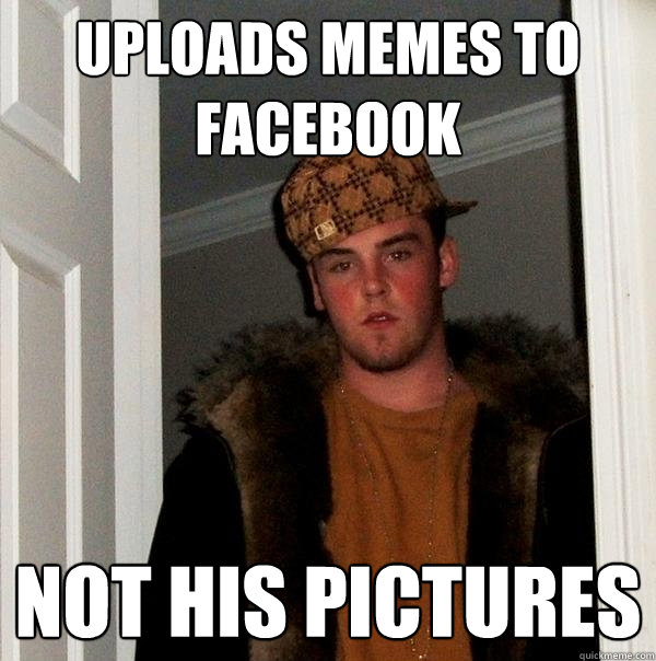 uploads memes to facebook not his pictures  Scumbag Steve