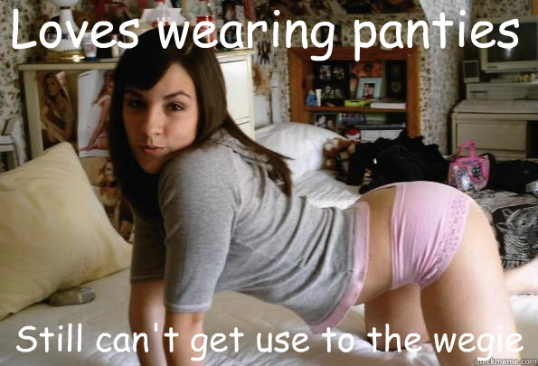 Loves wearing panties Still can't get use to the wegie  Crossdressing Brother