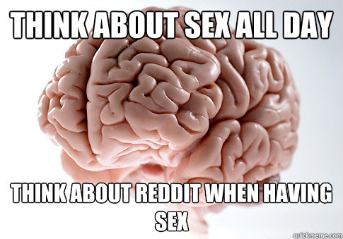 Think about sex all day Think about reddit when having sex  - Think about sex all day Think about reddit when having sex   Scumbag Brain